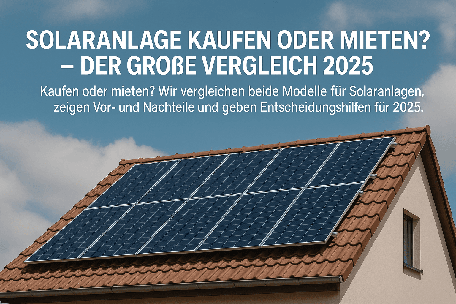 Solaranlage kaufen oder mieten? – Der große Vergleich 2025